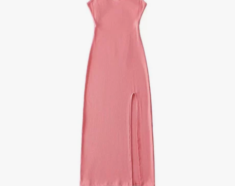 辣妹日记CL美式欧美性感高开叉紧身连衣裙漏...