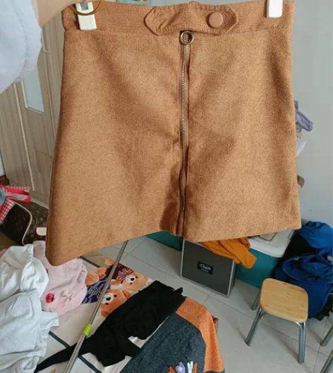 秋冬女装拉链鹿皮绒短裙韩版高腰显瘦a字裙一...