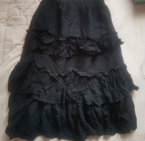 黑色蛋糕裙 半身裙 长裙 实体店购买均码?...