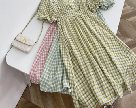 HG系列裙子女夏设计感小众经典学院风格纹气...