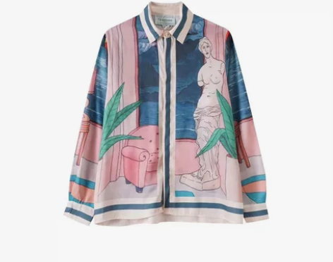 Casablanca断臂维纳斯油画真丝衬衫...