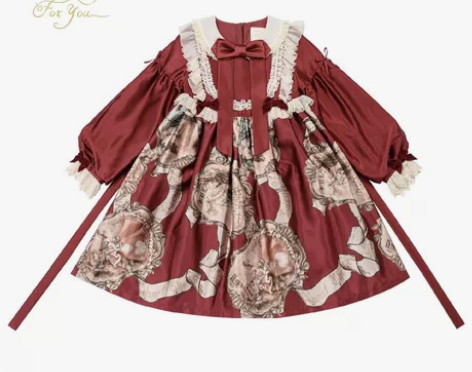 lullaby摇篮曲古董人偶红色OP m码...