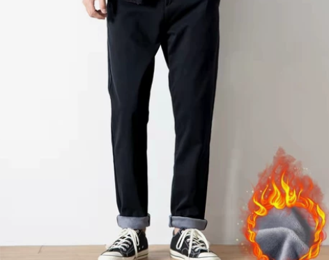 棉公元全新加绒加厚休闲裤，纯黑色，样子时尚...