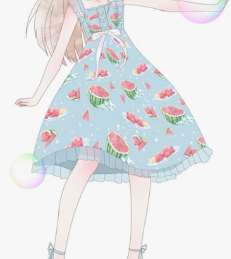 LULU洋装馆 原创冰镇西瓜情侣Lolit...