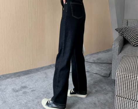 【年货价】牛仔裤女直筒宽松高腰韩版春季阔腿...