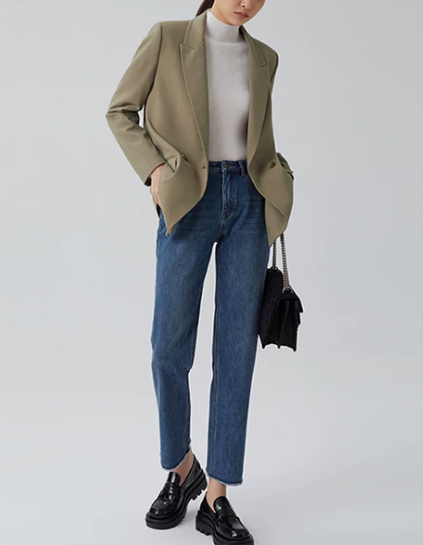 牛仔裤 牛仔长裤法棍保暖款simplepi...