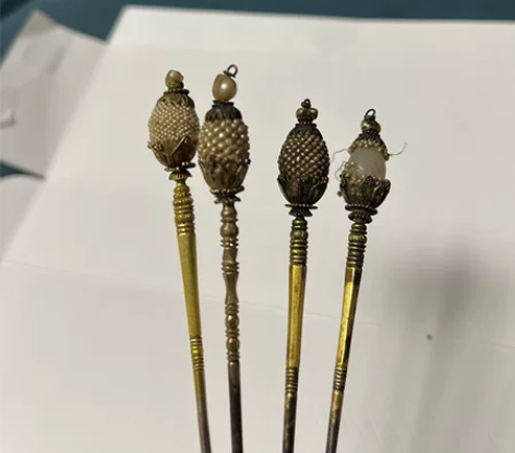 清代，闽南珠球发簪，4把，两把完整，两把破...