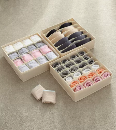 【闲置转卖】布艺家用分格抽屉式收纳盒，29...