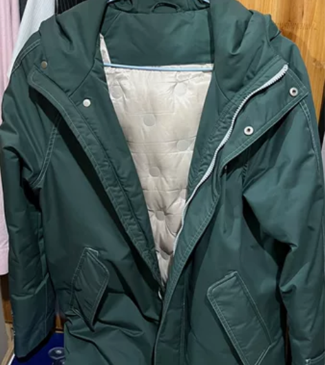 男士羽绒服,中长款,绿色,尺码M(170/...