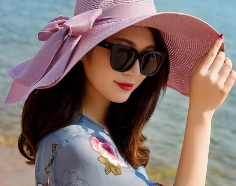 帽子女夏天潮百搭海边防晒防紫外线大檐太阳沙...