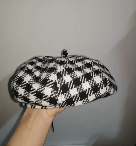 闲置全新贝雷帽合集 全新黑白格子 8元9新...