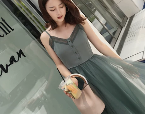 ◆ASM◆2017夏装新款 蕾丝吊带连衣裙...