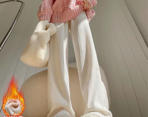 全新阔腿裤女裤秋冬加绒裤显瘦批发裤子女冬休...
