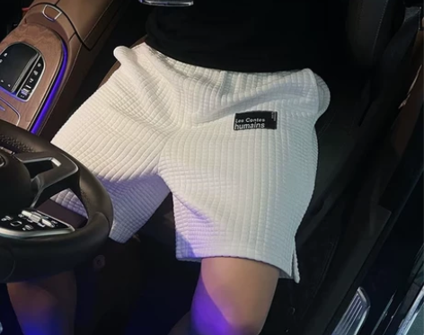 批发价华夫格短裤男夏季潮流宽松休闲五分裤男...
