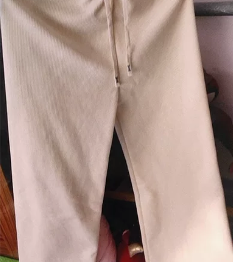 雪尼尔阔腿裤女冬厚加绒欧绒面裤子直筒休闲裤...