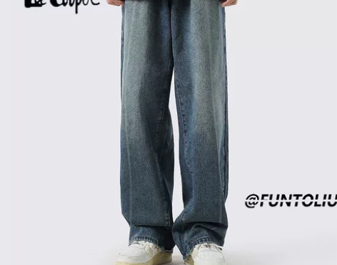 Lee Cooper牛仔裤男秋冬季宽松直筒...