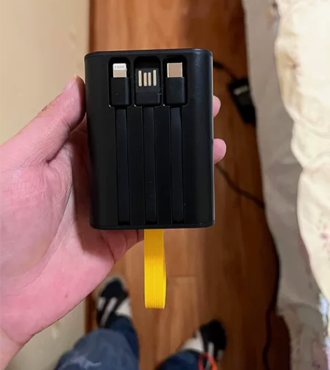 透明迷你20000毫安自带线充电宝大容量快...