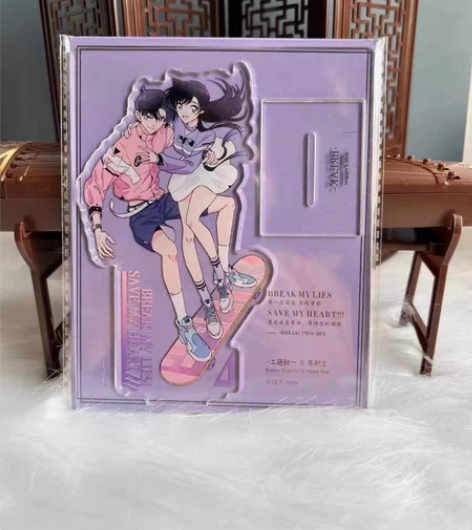 名侦探柯南break 工藤新一小兰滑板立牌...