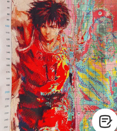 灌篮高手十字绣，最大的尺寸，绣出来效果非常...