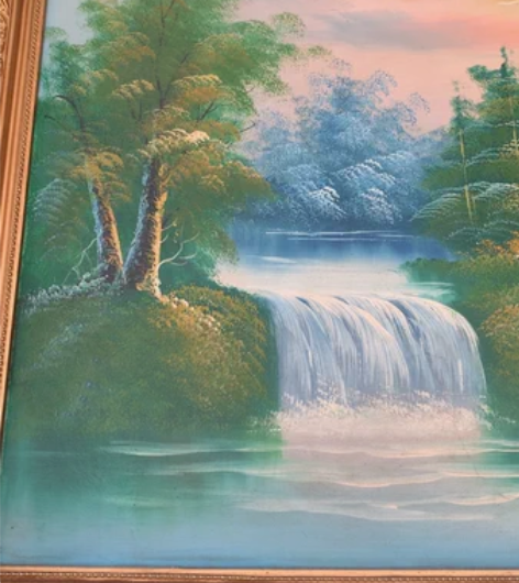 90年代大幅手绘风景油画，全品无瑕疵，客厅...