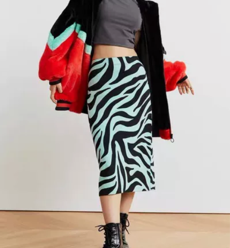 H##amp；amp；M女装印花汗布中长款...