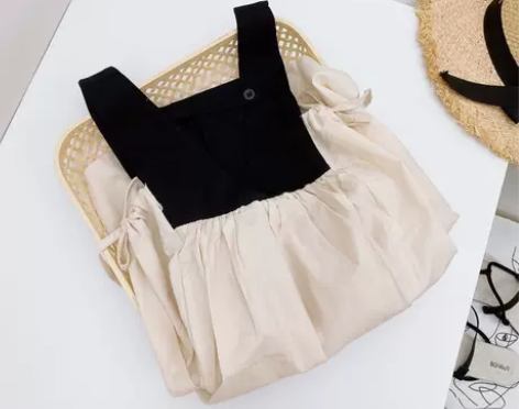 豆包君2020夏韩版女童宝宝时尚文艺风露背...