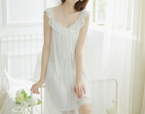 PRINSTY公主睡衣女夏甜美性感韩版蕾丝...