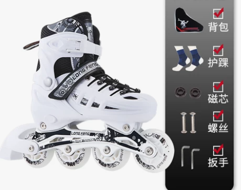 紫色闪光溜冰鞋成人女生旱冰鞋中大童直排轮滑...