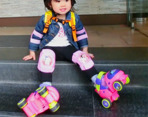 玄凌溜冰鞋儿童初学者四轮旱冰鞋女童双排轮滑...