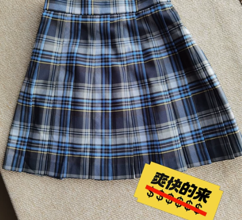 蓝色格中裙40元，暖色格短裙20元，a字裙...