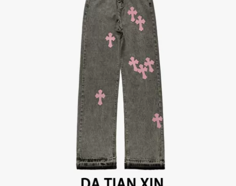 大码十字架牛仔裤女2022新款设计感辣妹纯...