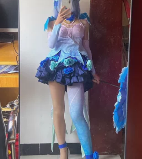 天河动漫家公孙离花间舞cos服s码伞假发配...