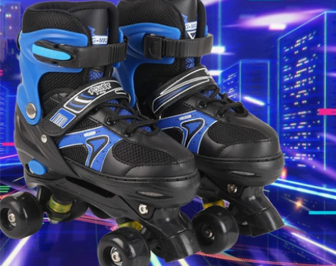 儿童闪光直排轮滑初学者旱冰鞋双排轮溜冰鞋儿...