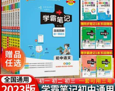 学霸笔记初中全套通用版物理化学生物政治历史...