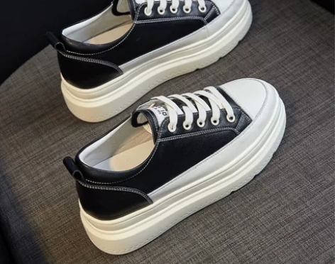 小白鞋女2022新款秋冬季百搭板鞋厚底老爹...