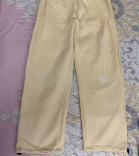 蛋黄色女款加绒卫裤 裤脚可收口 全新无暇8...