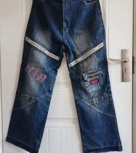 复古牛仔裤男直筒 腰围40，臀围57，裆高...