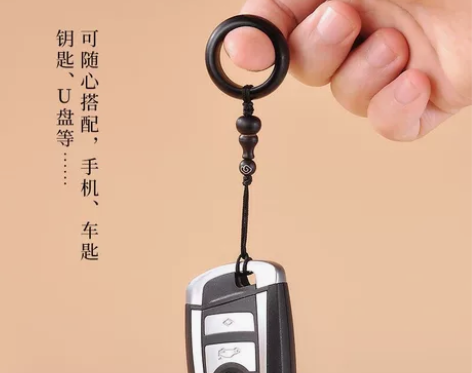 檀木手机链挂件手机指环扣挂绳短绳古风网红挂...