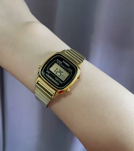 ?casio旗舰店复古潮流小金表石英女表，...