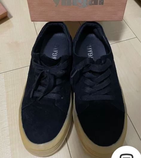 应爱黑色休闲磨毛女松糕防水台鞋子，里外全皮...