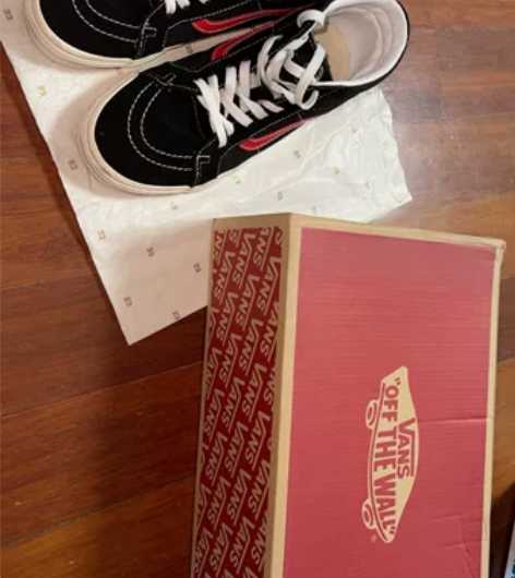 VANS范斯SK8 MID黑红中帮男女款金...