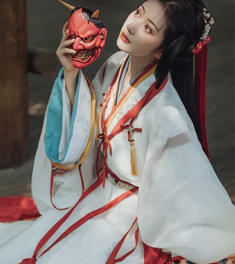 【妙上】汉风吟晋制襦裙交窬印花绣花汉服原创...