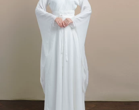宋制汉服女白色仙裙飘逸古装古风学生舞蹈古典...