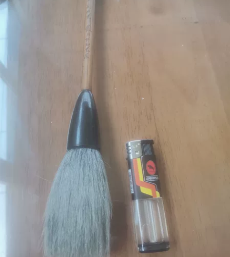 老湖笔，二号纯羊毫提笔，戴月轩湖笔店字款深...