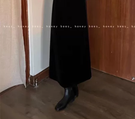 可交换，气质v领收腰显瘦丝绒连衣裙女秋季法...