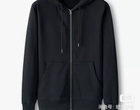 全新尾单男春秋季款连帽卫衣休闲运动保暖黑色...