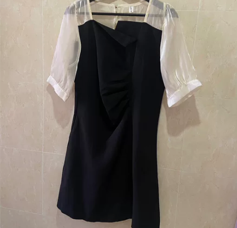 法式茶歇连衣裙#赫本风小黑裙 全新xxl码...