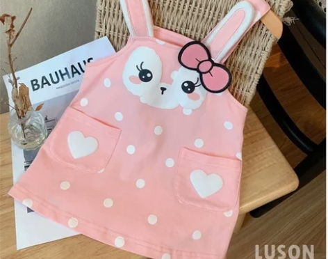 兔子背带裙，100码，穿过一次，一件25元...