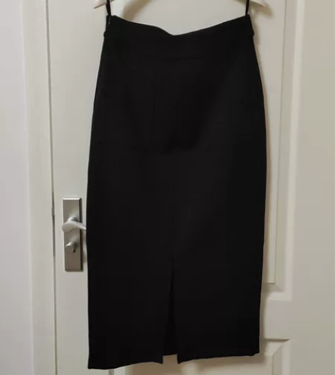 前开叉长款半身裙 一步裙 面料有弹力 不厚...