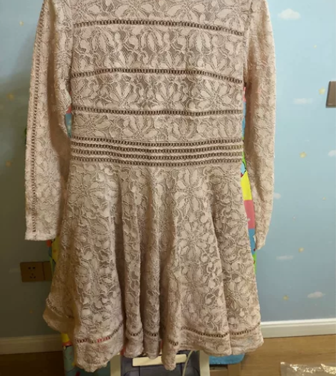 蕾丝裸粉色中裙 L码 结婚买的回门服 商场...